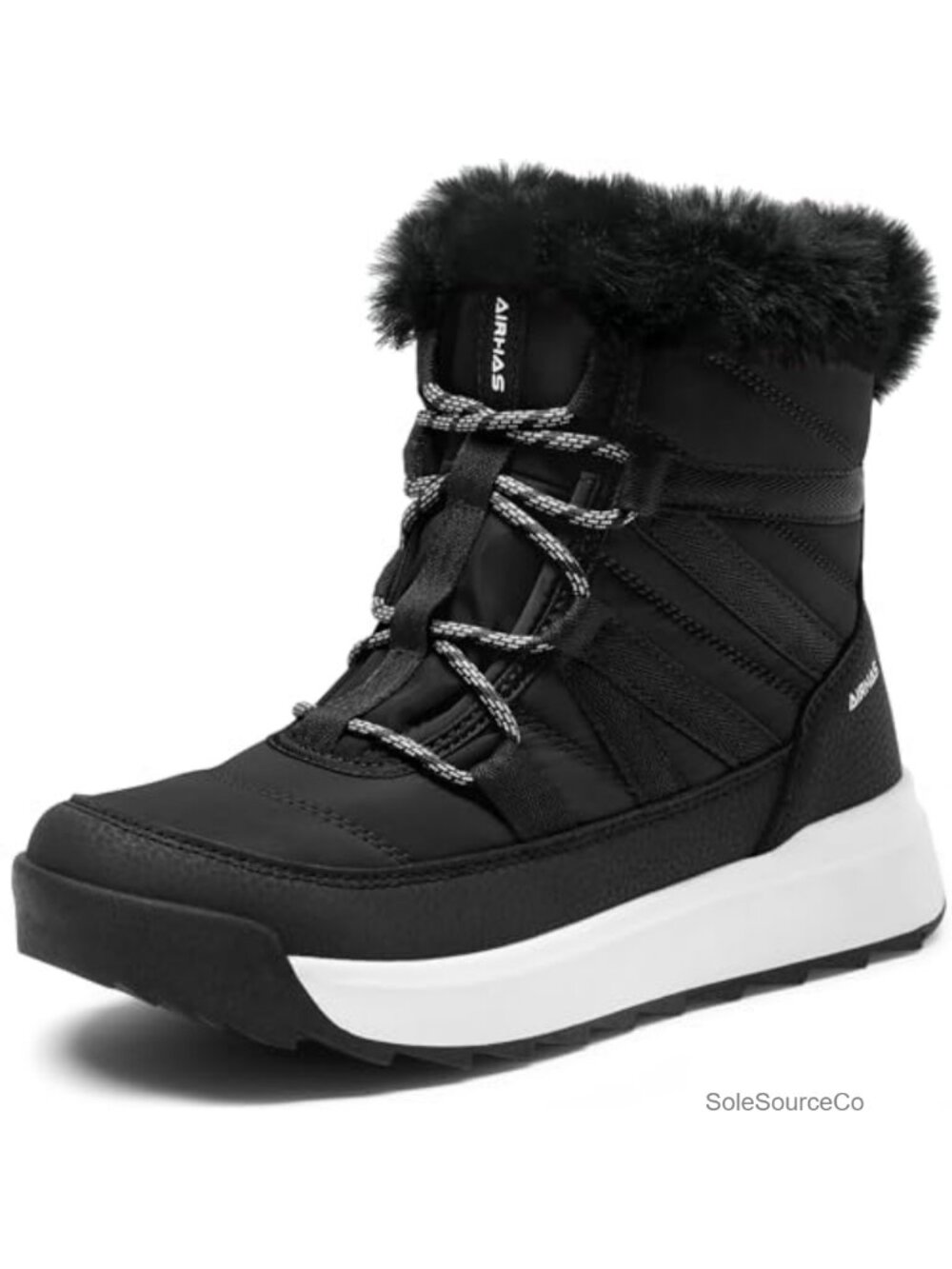 Warm Fur Lined Water-Resistant Lace Up Ankle Winter Boots